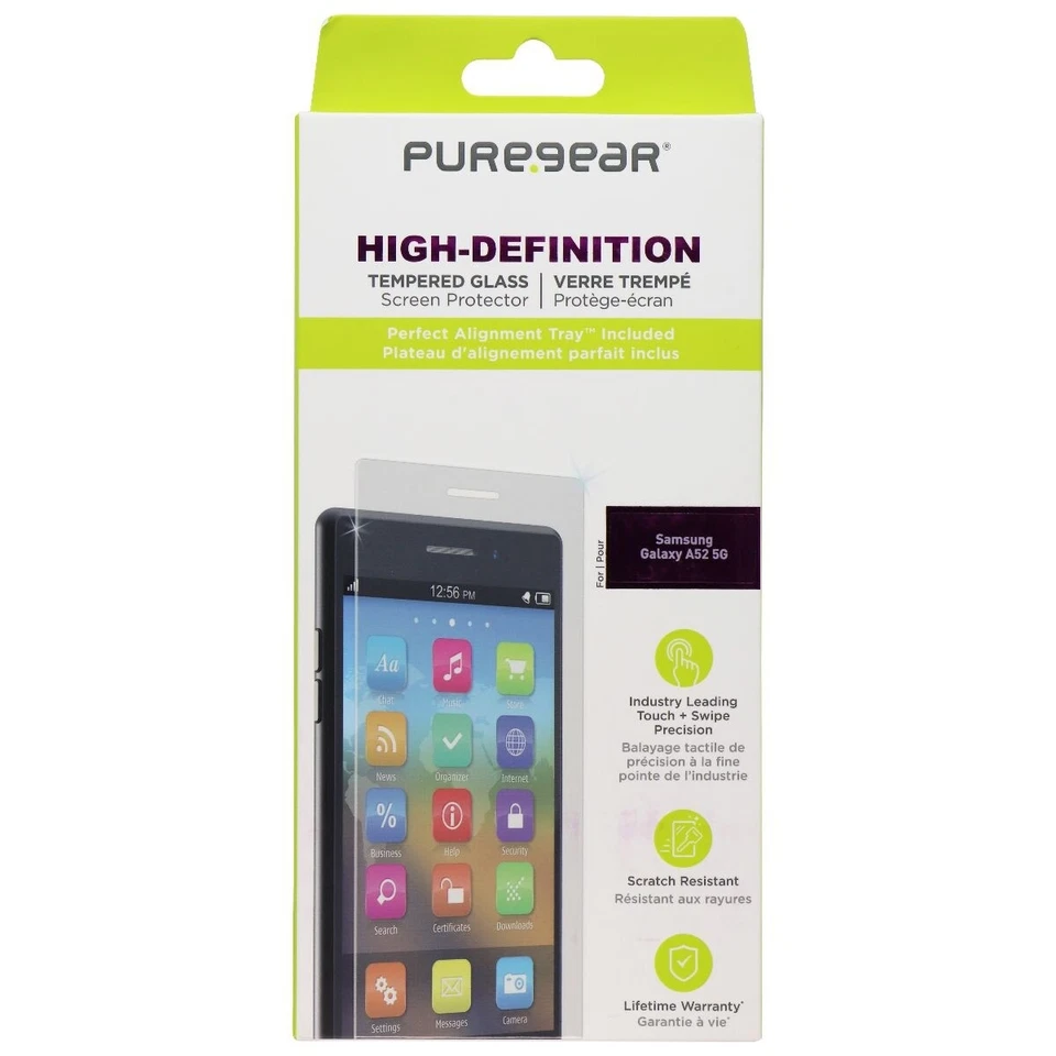 PureGear High-Definition Tempered Glass for Samsung Galaxy A52 5G - Clear - Image 1 of 1