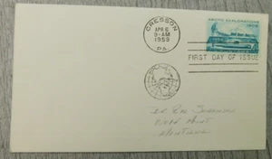 First Day Of Issue Cresson PA 1959 Artic Explorations VTG Stamp Envelope Cover - Picture 1 of 4