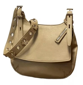 Nine West Beleka Purse Crossbody Messenger Beige Tan Shoulder Saddle Bag - Picture 1 of 18