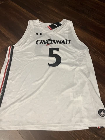 New Under Armour Mens Cincinnati Bearcats Basketball Jersey Size Large White Cover