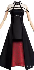 Womens Dress BLACK RED Satin Formal GOTHIC VAMPIRE Anime CORSET High Low OSFM - Picture 1 of 12