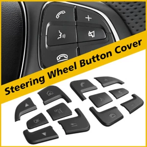 12pcs Black ABS Car Steering Wheel Button Cover Sticker For Benz C W205 2015-18 - Picture 1 of 12