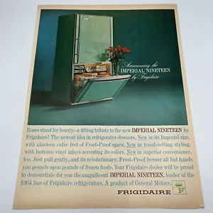 1963 Frigidaire Imperial Nineteen Refrigerator Print Ad 10"x14" retro appliances - Picture 1 of 1