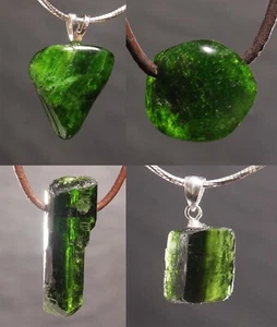 Unikat Edelstein Anhänger mit Chromdiopsid Diopsid für Kette u. Band Steinschatz - Bild 1 von 30