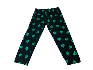 No Boundaries Womens XS (3-5) St Patricks Four Leaf Clover Capris Elastic Waist - Picture 1 of 5