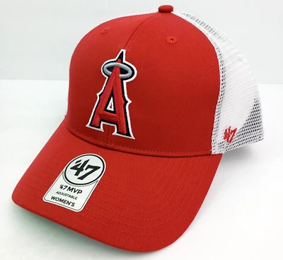 '47 MLB Los Angeles Angels Branson MVP Womens OS Red White Trucker Snapback Hat - Image 1 of 4