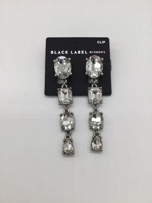 Chico's Black Label ClLIP耳环银色NTWS — 第 1/2 张图片