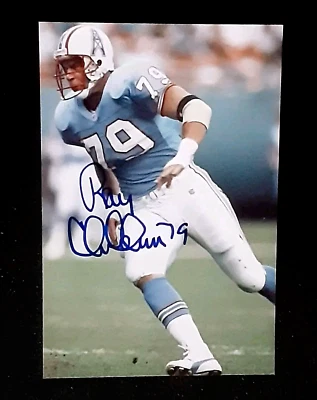FOTO BRILLANTE RAY CHILDRESS HOUSTON OILERS PRO BOWL DT AUTOGRAFIADA FIRMADA 4x6 B Foto 1 de 2
