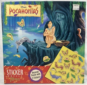 Vintage 1990's Disney’s Pocahontas 70 Piece Sticker Puzzle - New In Box - Picture 1 of 4