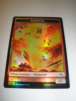 MTG Magic Miscut Misprint Foil Red Elemental Token x1 Unstable NM - Image 1 of 2