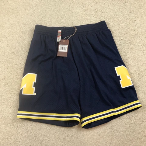 Mitchell & Ness Michigan Wolverines Basketball Shorts Mens XL Blue New Cover