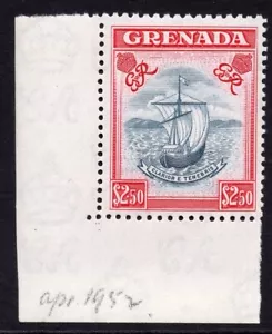 GRENADA 1951 KGVI DEFINITIVE $2.50 CORNER COPY WITH RE-ENTRY VARIETY VFUM SG 184 - Picture 1 of 1