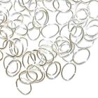 M6206 Silver 8Mm Oval 20-Gauge Plated Brass Jumpring 100Pc