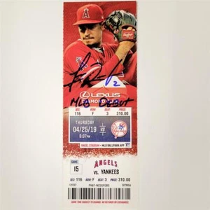 Luis Rengifo signed "MLB Debut" Ticket 4/25/19 Angels / Yankees BAS Beckett Holo - Picture 1 of 3