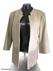 Coldwater Creek Boho Crochet Linen Women’s Jacket Size 8 NWT - Bild 1 von 6