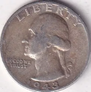 1943-D ARGENTO Washington Quarter - F - #323 - BELLISSIMA MONETA - BEL COLORE - Foto 1 di 2