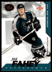 2002-03 PACIFIC CALDER GOLD Jim Fahey Rookie /825 San Jose Sharks #144