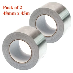 LOCO Aluminum Foil Tape 48mm x 45m Heavy Duty Heat Resistant -Pack of 2 - Picture 1 of 4