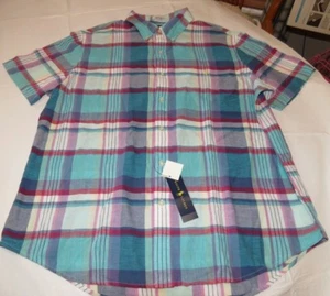 Ralph Lauren Indian Madras Mens short sleeve button up shirt XL 7107047 16001 - Picture 1 of 3