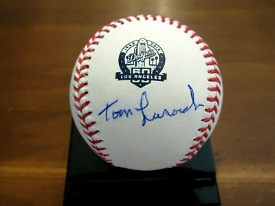 TOMMY TOM LASORDA LA DODGERS HOF SIGNED AUTO 60TH ANNIVERSARY OML BASEBALL JSA   - Image 1 of 3