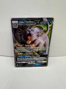 Alolan Persian GX 129/236 Cosmic Eclipse NM Ultra Rare Art Pokemon Card - Picture 1 of 2