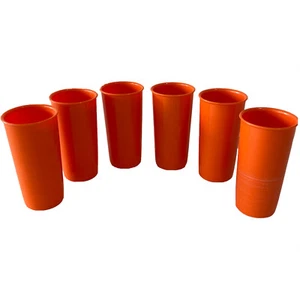 Vintage Tupperware Small Stack Cups x 6 Orange 117-21 Picnics Drinks Collectable - Imagen 1 de 9