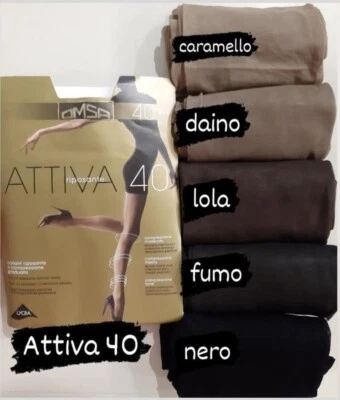 Meia-calça de suporte elástica transparente Omsa Attiva com pressão distribuída 40 Den - Imagem 1 de 4