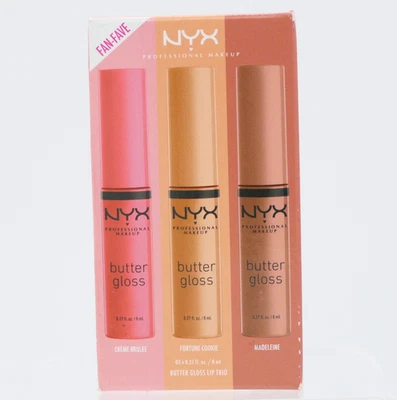 NYX Butter Gloss Fan Fave Lip Trio - Creme Brulee, Fortune Cookie & Madeleine - Image 1 of 3