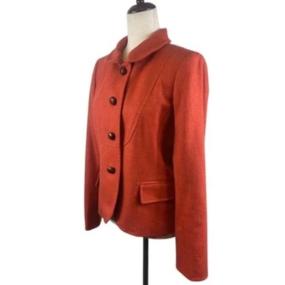 J.Crew 100% Wool Blazer Jacket Women's Rust Orange Equestrian Career Size 8 - Image 1 of 4