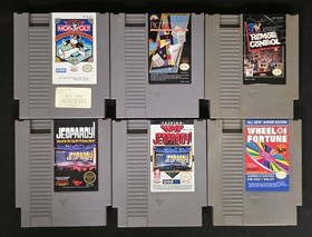 Monopoly, Pictionary, MTV, Jeopardy, Wheel Fortune 6 Game Bundle (Nintendo NES) 