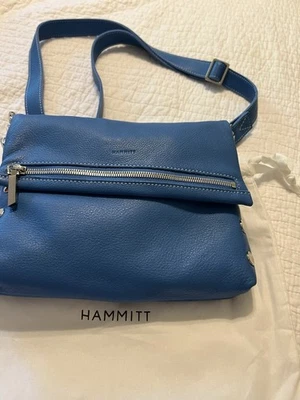Nuevo Bolso Bandolera Bolso sin asas Hammitt Cuero VIP Mediano Hortensia $425 Azul Foto 1 de 4