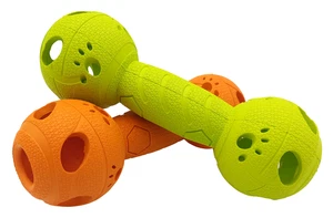 Barkhaus Dumbbell Treat Dispenser Dog Toy – Durable Natural Rubber Chew & Treat - Picture 1 of 8