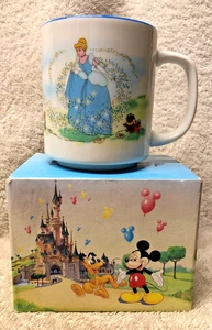 CINDERELLA MUG coffee handle vintage Disney WITH BOX  12 oz Japan godmother mice - Picture 1 of 7