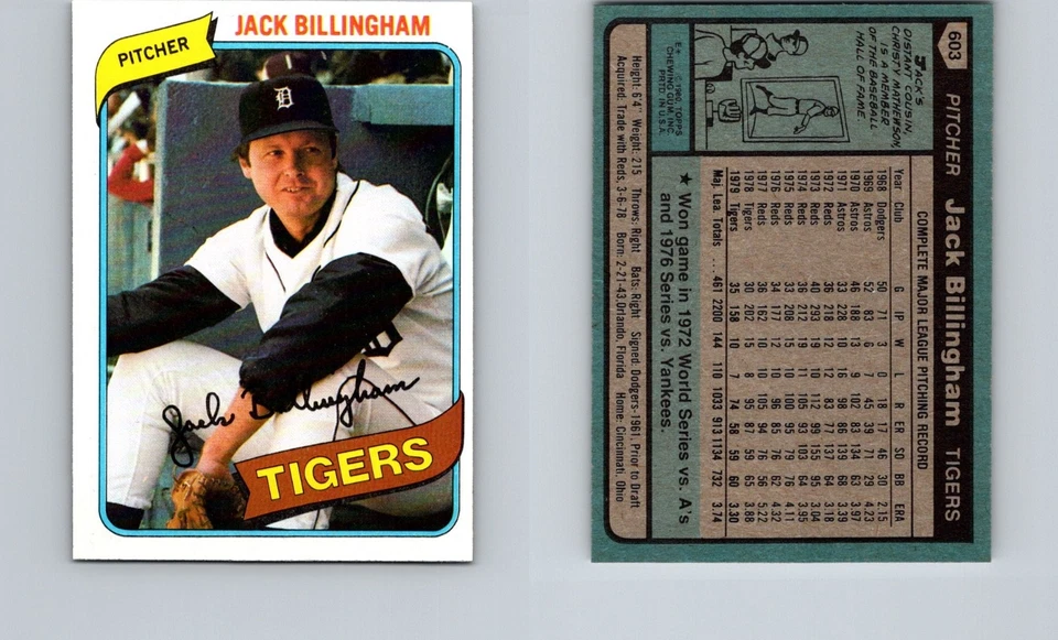 1980 Topps - Jack Billingham #603 - Image 1 of 1