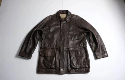 Chaqueta LORO PIANA Cuero Marrón Cachemira XL Excelente Estado Foto 1 de 4