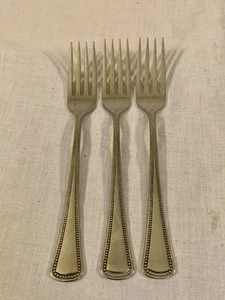 (3X) Oneida Ltd 1811 Rogers NADELSPITZE Perlen SPEISEGABELN Edelstahl Silberbesteck - Bild 1 von 4