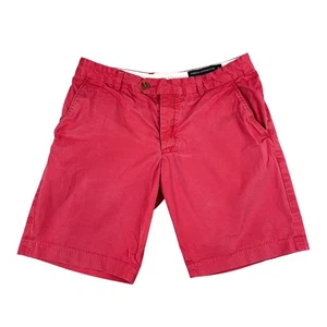 French Connection Khaki Herrenshorts 100 % Baumwolle rot Knopfleiste Größe 32 - Bild 1 von 5