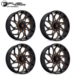 (4) 18X7 Fuel UTV D780 Runner Wheels Orange Milled 4X137 13 Offset 4.51" BS - Imagen 1 de 9