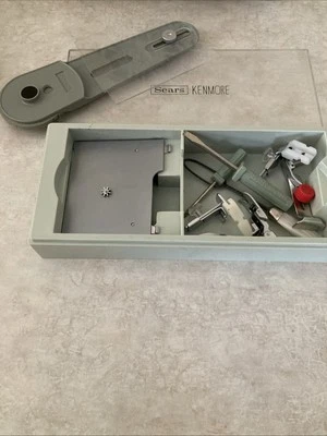 Vintage Sears Kenmore Botton Holder Gauge Att. Sewing Machine Accessories + Case - Image 1 of 4