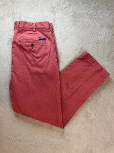Pantalones chinos Brooks Brothers 346 para hombre talla 36x30 rojos Clark elásticos plisados - Imagen 1 de 11
