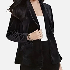 NEW I.N.C Internationa Concepts Size S Women's Velvet Blazer Jacket Black Formal - Picture 1 of 13