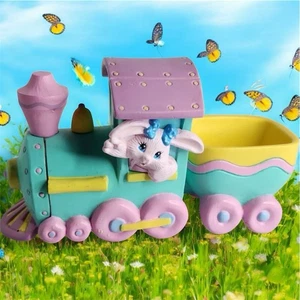 1993 Crayola Bunny Train Figurine Binney & Smith Hallmark Easter Pastel Colors - Picture 1 of 10
