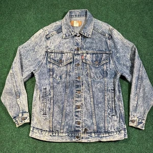 Vintage Levi's Jacket Womens MEDIUM Blue Denim Trucker Made In USA slim Size S - Picture 1 of 8