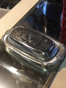 Vintage 2pc Silver Tone Butter Dish With Elegant Design - Picture 1 of 10