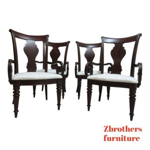 Set of 4 Pennsylvania House Cherry Admiral Cortland Manor Dining Room Arm Chairs Cover