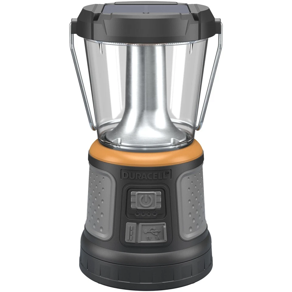 Duracell 2000 Lumens Tri-Power Rechargable Lantern Solar Power Built-In Battery