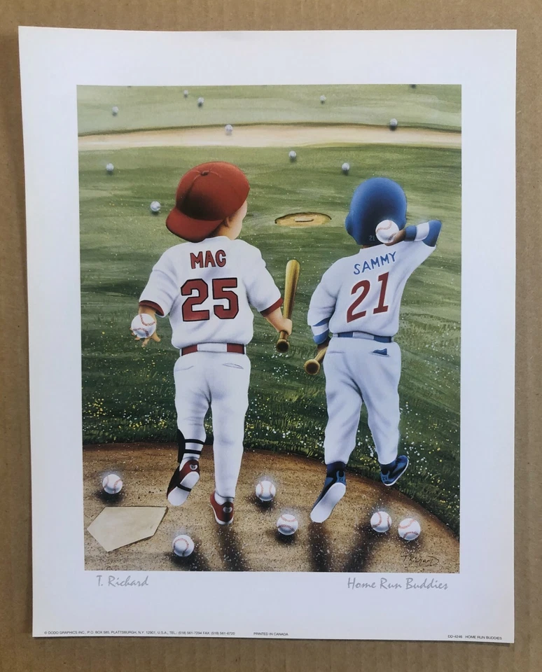 Estampado animado de bebé de béisbol Mark McGwire & Sammy Sosa 8x10 Foto 1 de 1