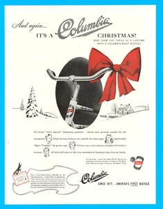 1946 Columbia Bicycle PRINT AD Christmas tree - Picture 1 of 3