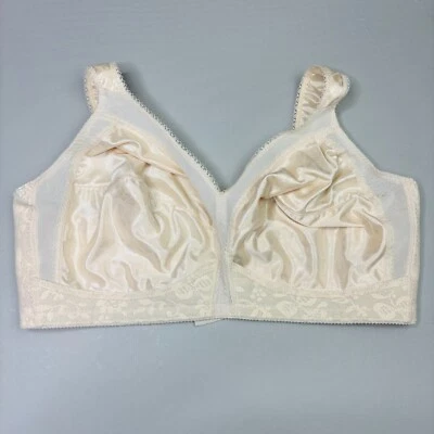 Playtex 18 Hour Bra 44D Ivory Satin Soft Cup No Wire  Adjustable Strap 4693 - Image 1 of 4