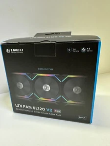 Lian Li UNI Lüfter SL120 V2 RGB schwarz 3x 12cm Lüfterpaket mit Controller SL120V2-3B - Bild 1 von 4